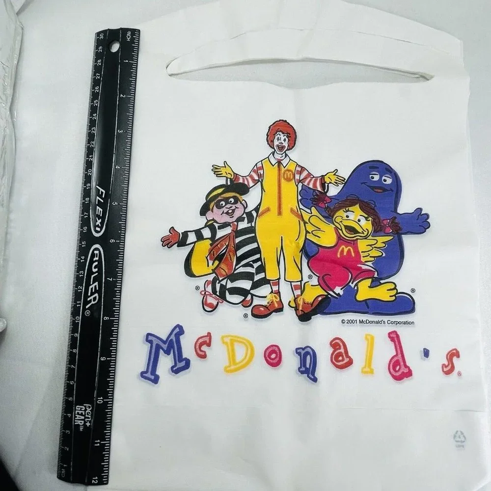7 McDonald's Grimace Ronald Hamburglar Birdie Restaurant Plastic Bib Vintage Lot